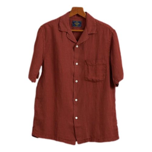 Linen Camp Shirt Bordeaux