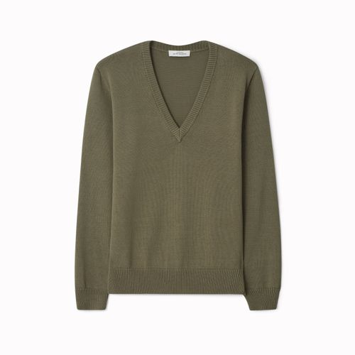 BJÖRN V-Neck Sweater Olive Olive