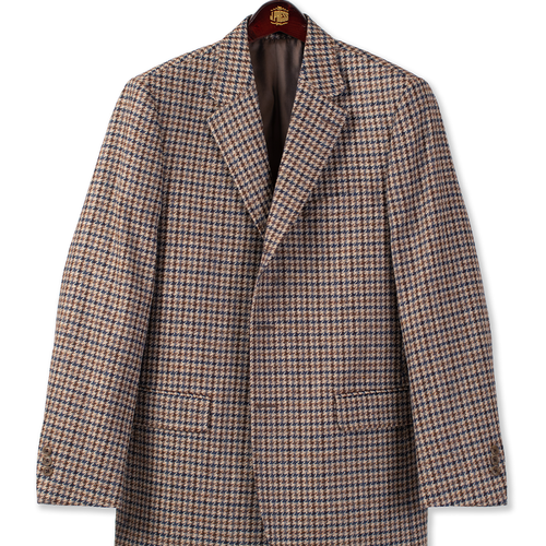 Tan Multi Check Sport Coat - Mto