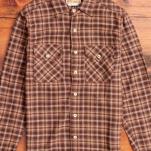 Wells Work Shirt in Brown Plaid