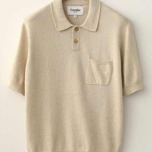 Knit Slouchy Polo - Natural