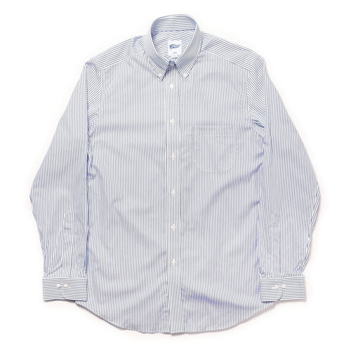 Blue Stripe Button Down Collar Shirt - Trim Fit