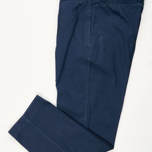 Cohérence Alain Navy Selvedge Yacht Canvas Cotton Trousers (Pre-Owned)