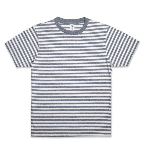 Narrow Stripe S/S C/N Tee / White/H.Grey