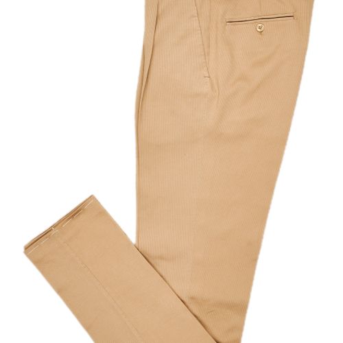 Ambrosi Beige Cotton Single Pleat Trousers (NOS)