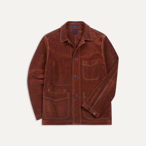 Rust Heavyweight Suede Five-Pocket Chore Jacket