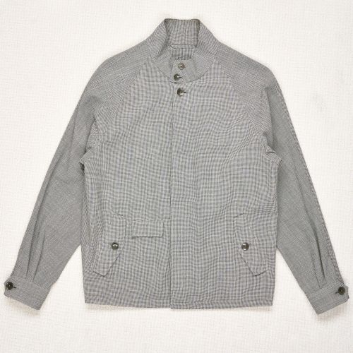 Cohérence Gianni Grey/Black Mini Houndstooth Wool/Mohair/Linen Foulard Jacket (Pre-Owned)