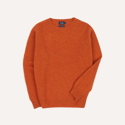 Rust Brushed Shetland Crew Neck Jumper