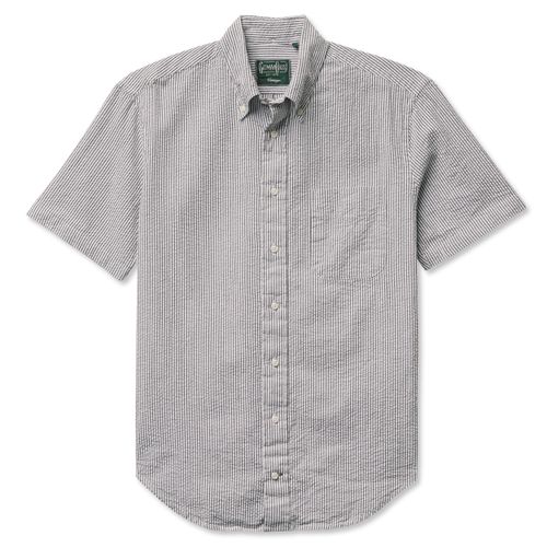 Charcoal Stripe Seersucker Short Sleeve