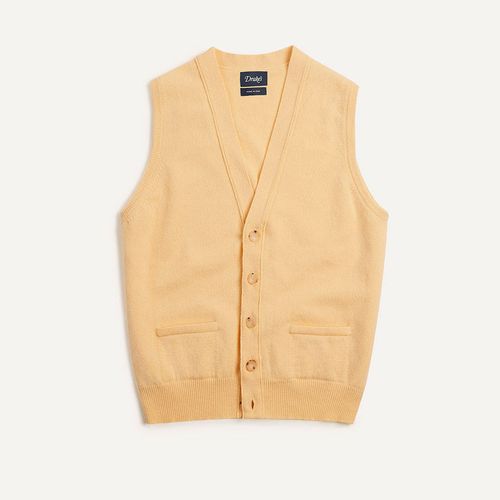 Yellow Lambswool Sleeveless Cardigan