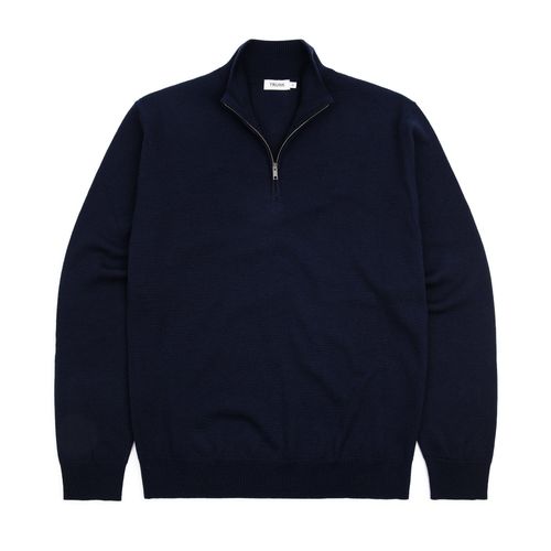 Trunk Trebeck Merino Half Zip Sweater: Navy