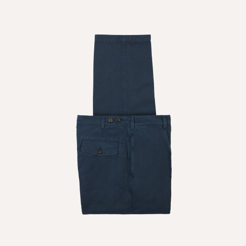 Navy Cotton Linen Games Trousers