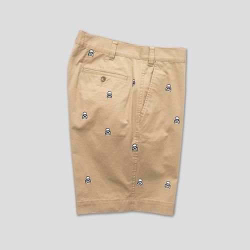 Khaki Skull And Bones Critter Shorts