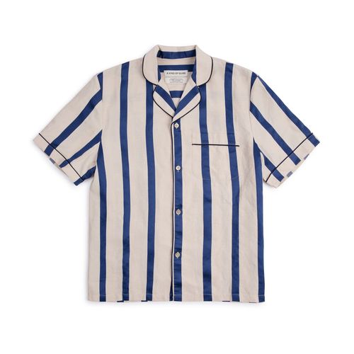 A Kind of Guise Tencel Linen Cesare Stripe Shirt: Bold Laguna