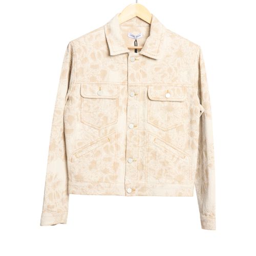 Harris Slim Fit Trucker Jacket White Jaquard