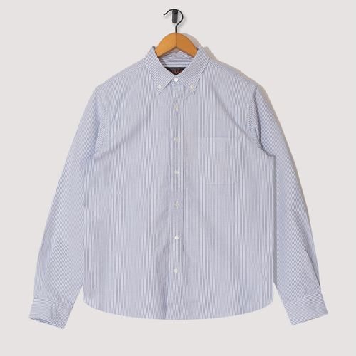 Button Down Candy Stripe Oxford Shirt - Blue