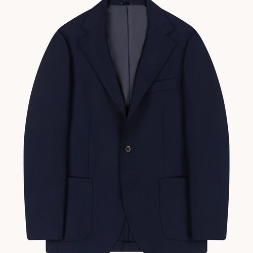 Sport Jacket - Navy Mock Leno Wool Hopsack