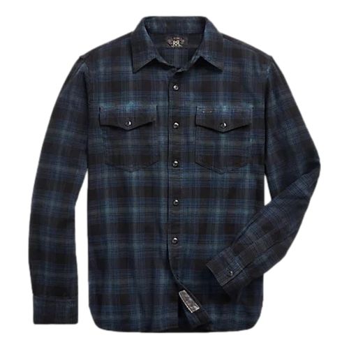 Plaid Canvas Workshirt Blue Black