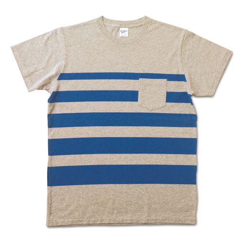 Wide Wave Stripe Tee / H.Grey/Blue