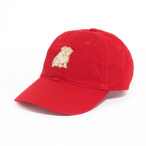 Bulldog Needlepoint Hat - Red