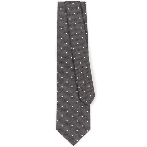 Bigi Silk Bourette Spot Tie: Grey