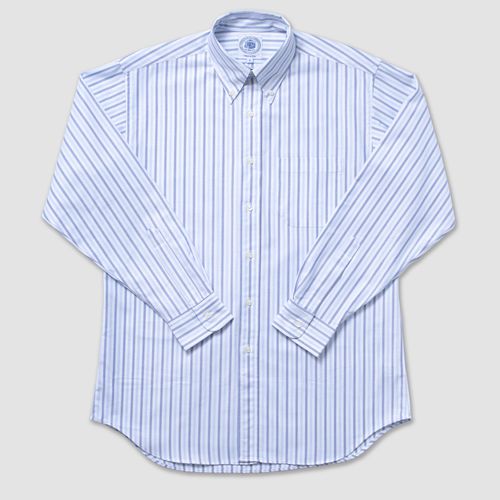 Long Sleeve Bold Stripe Oxford Shirt- Blue/light Blue