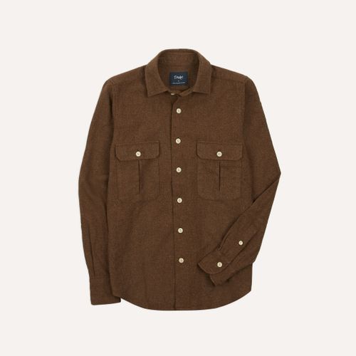 Brown Wool Two-Pocket Work Shirt