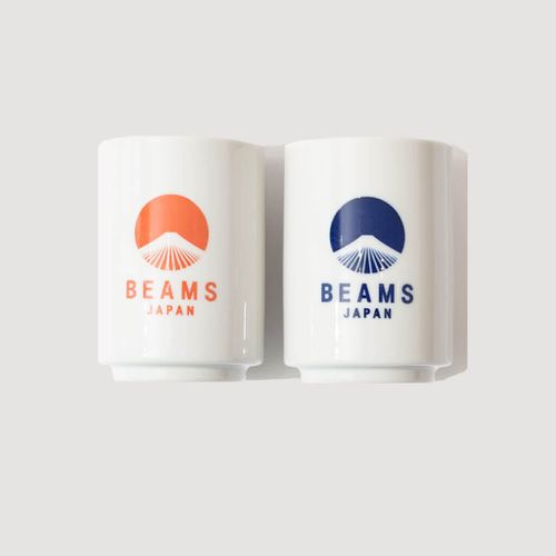 Beams Japan Logo Ceramic Cup (x2) - Indigo/Red