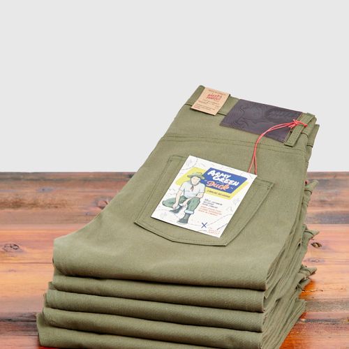 10oz Selvedge Army Green Duck Canvas - Easy Guy Fit