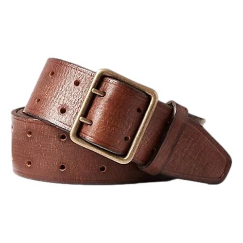 Leather Double-Prong Belt Vintage Brown