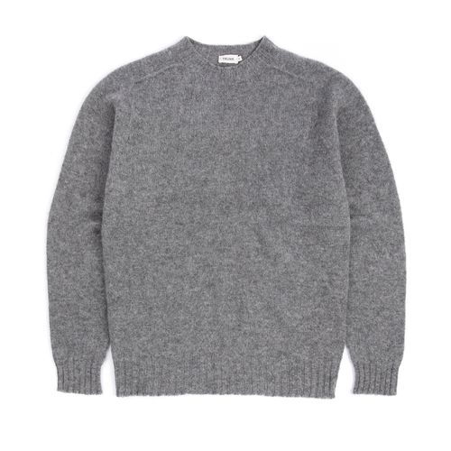 Trunk Berwick Brushed Shetland Crew Sweater: Dark Grey