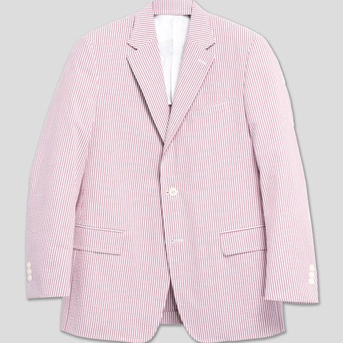 Red/white Cotton Seersucker Sport Coat