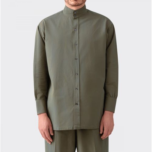 Iridescent Gabardine Shirt : Olive Green