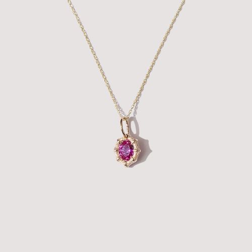 Pink Mini Bamboo Pendant - Gold (375)