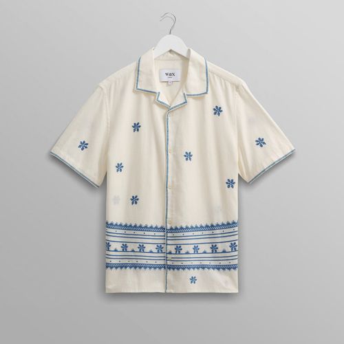 Didcot Shirt Ecru/Blue Daisy Embroidery