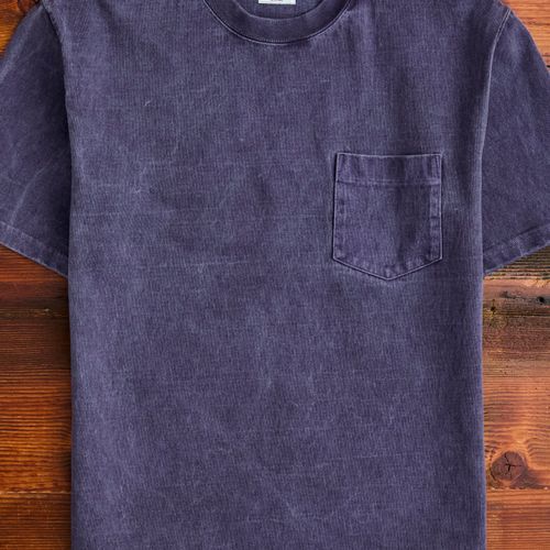 Heavyweight Pigment Dye Pocket T-Shirt in Faded Purple