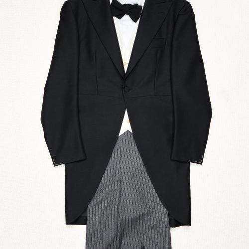 Ring Jacket Black Wool/Mohair Full Dress Tailcoat Tuxedo with Vest (Pre-Owned)