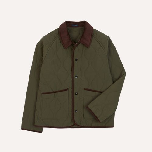 Olive Quilted Nylon Jacket