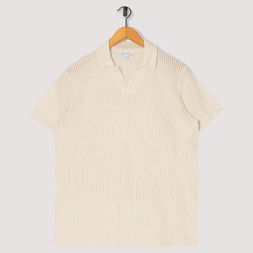 Linear Mesh Polo - Ecru