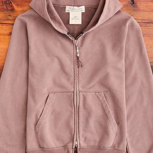 Special Finish Zip Hoodie in Brown