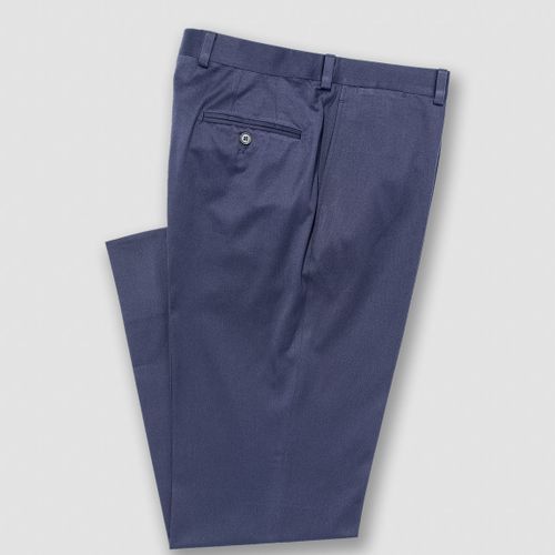 Navy Cotton Drill Cloth Trouser - Classic Fit