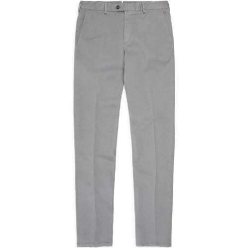 Trunk Welbeck Flat Front Cotton Trousers: Grey