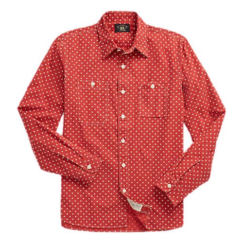 Polka-Dot Woven Workshirt Red Cream