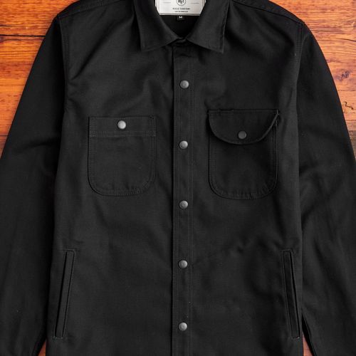 Service Shirt in Black Selvedge Canvas