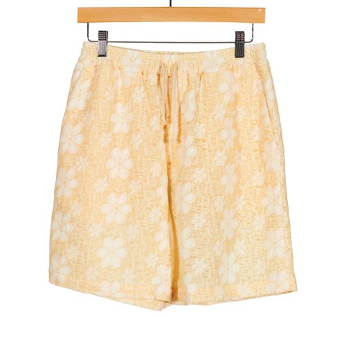 Enzo Drawstring Shorts Yellow Daisy