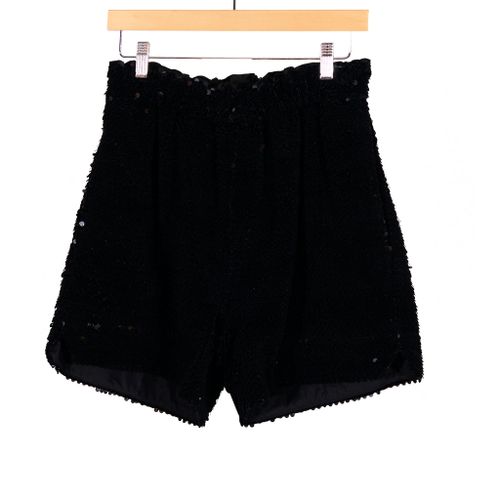 Activity Shorts Velour Sequins Black