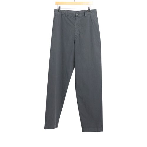 Canasta Button Waist Cotton Poplin Trouser Piombo