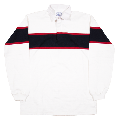 Striped Rugby Shirt - White/red/navy