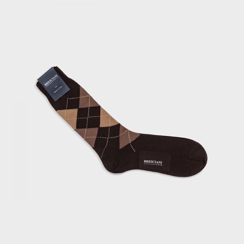 Cotton Argyle Short Socks : Brown/Beige