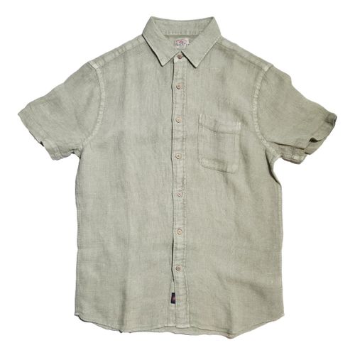 Palma Linen Shirt Canyon Olive Basketweave